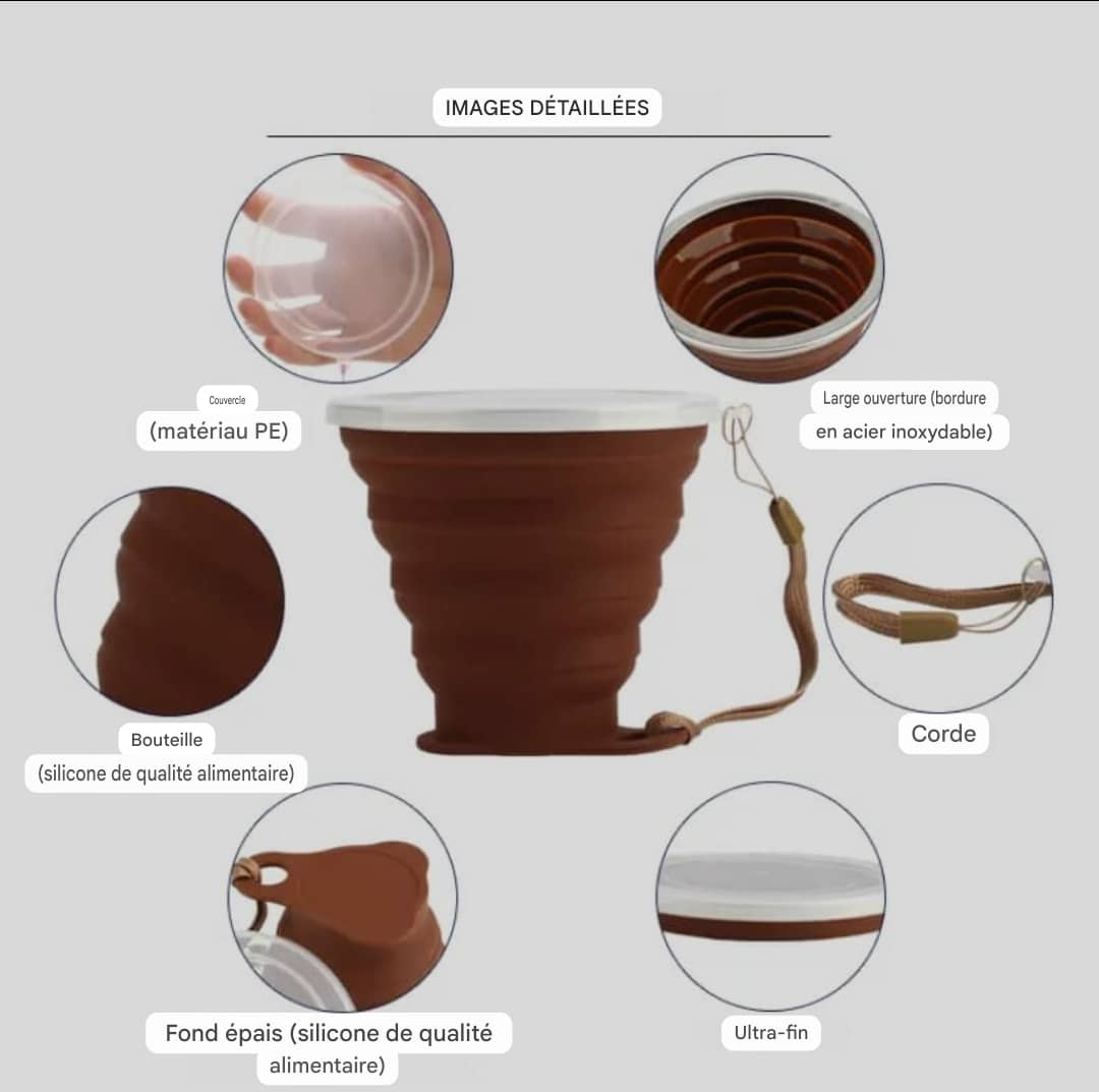 🥤 Gobelet en Silicone Pliable. 13 500 fcfa pour 2 gobelets